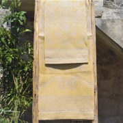 Asciugamani tessitura artigianale in puro lino, con disegno giglio, colore giallo